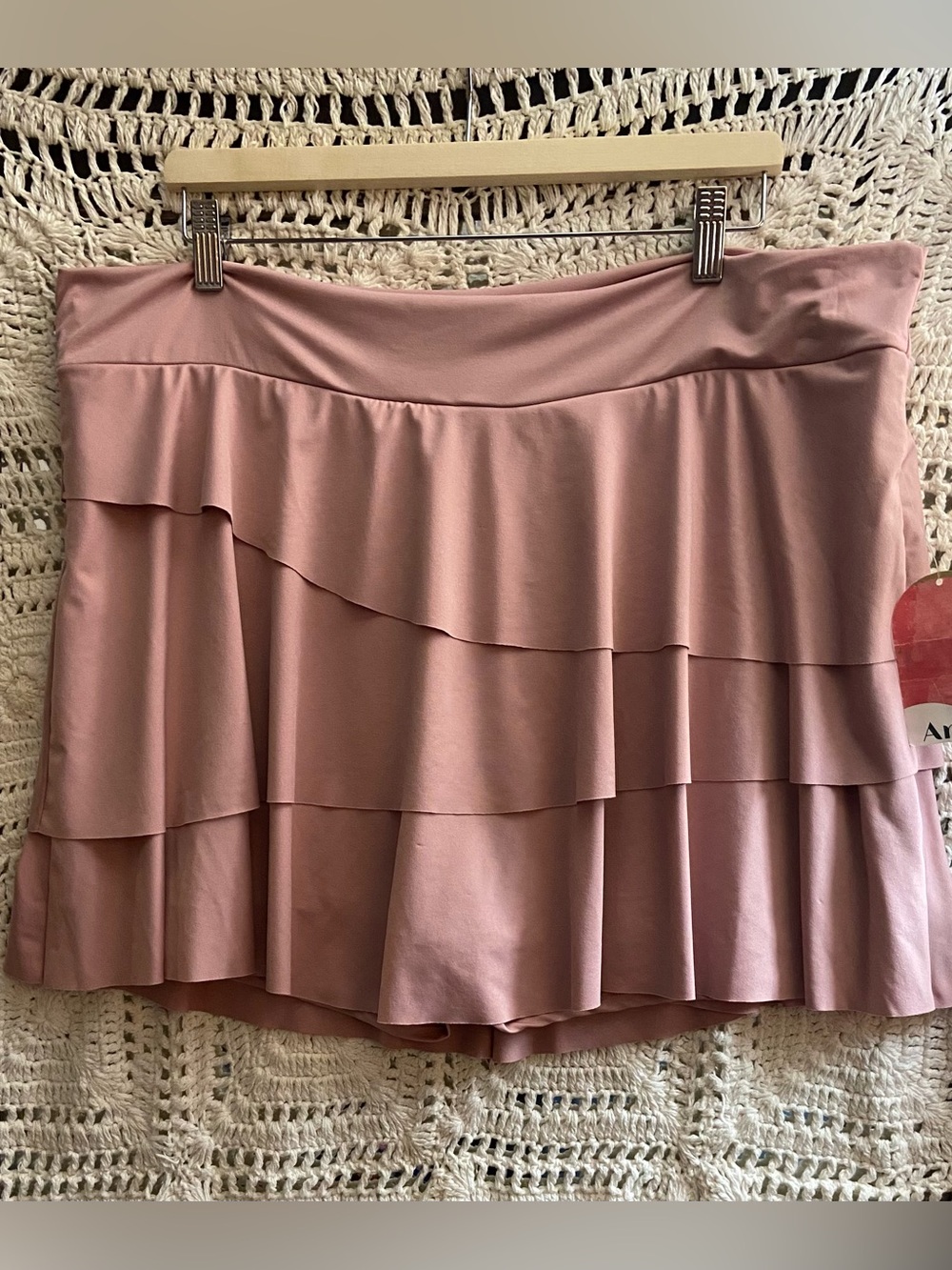 NWT Arula 2X Antique Mauve Tiered Ruffle Skort